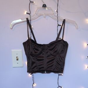 H&M Divided Black Satin Bustier